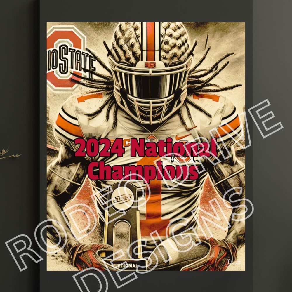 Ohio State National Champions NCAA 16x20 Poster – Bold Celebration of Victory